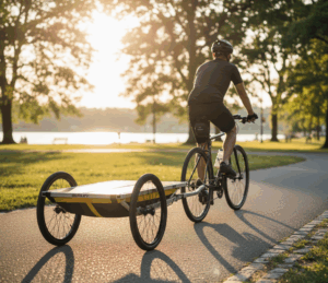 burley flatbed derrière un vélo