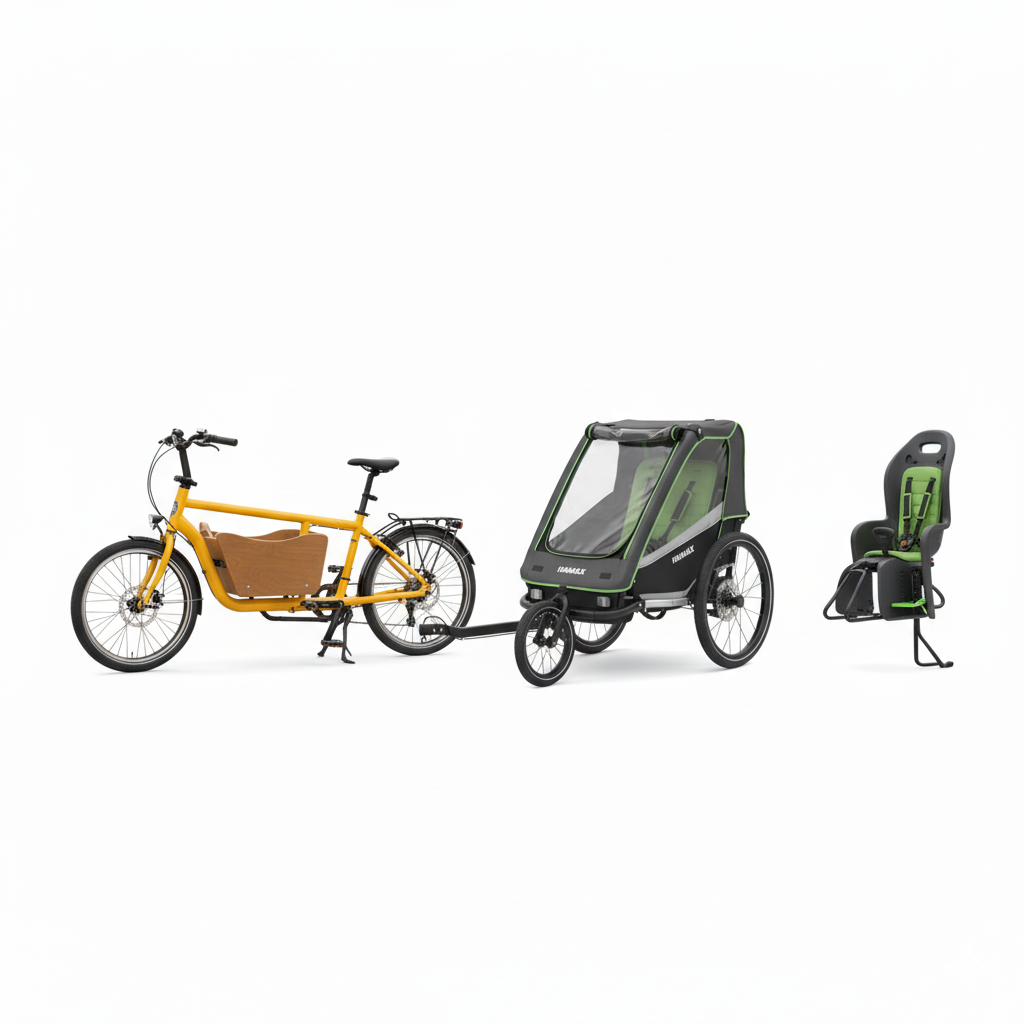 que choisir entre vélo cargo, remorque vélo et siège vélo bébé